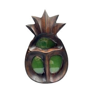 Monkey Wood Pineapple with green enamel accent